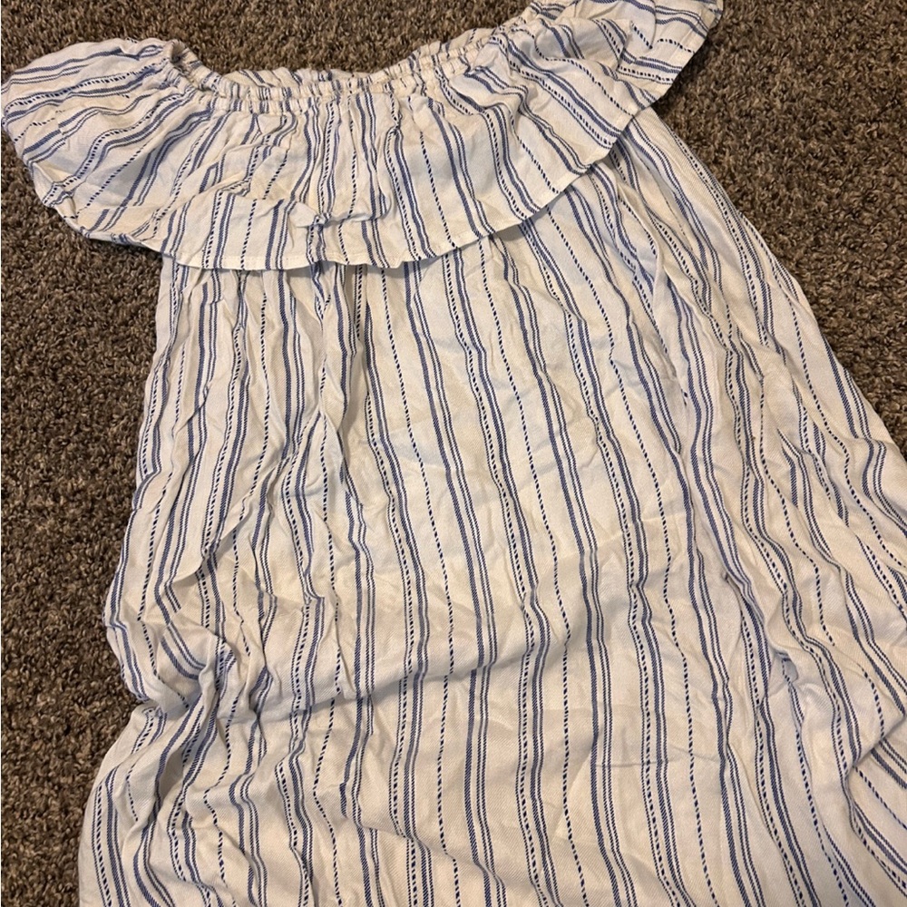 Mossimo Supply Co. Strapless Dress in Blue and White Stripes
